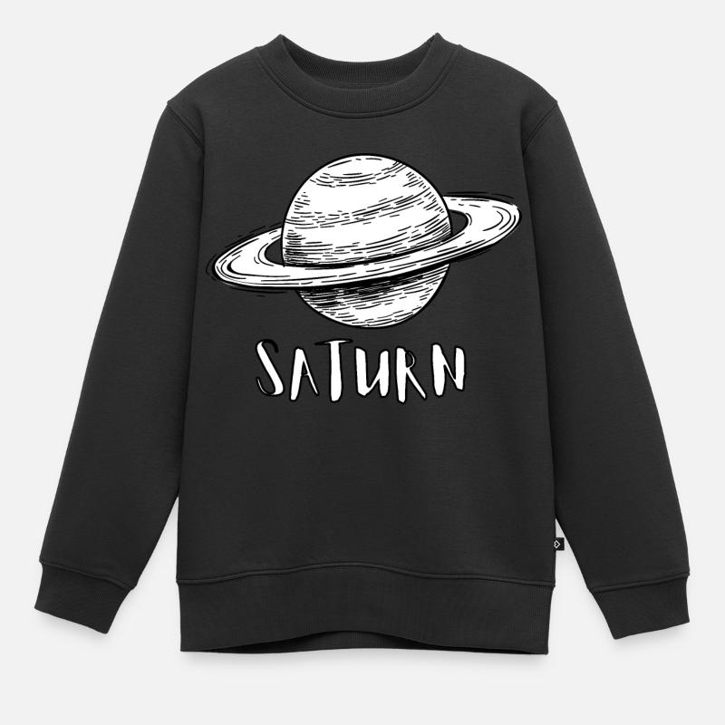 Saturne - Sweat Premium enfant bio - noir