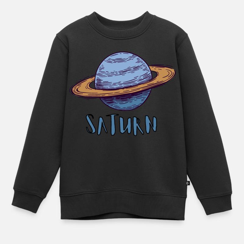 Saturne - Sweat Premium enfant bio - noir