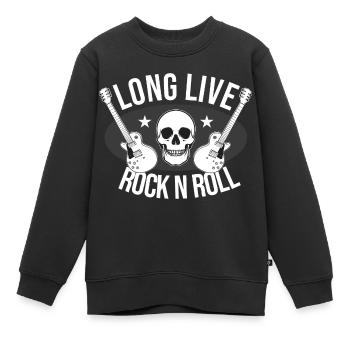 Blue-Rock n Roll - Kinder Premium Organic Sweatshirt - Schwarz - Vorne - AI Model Kid Female (0cm)