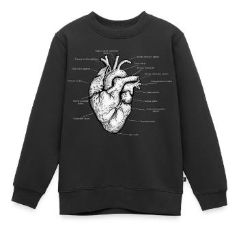 Anatomisches Herz Latein Beschriftet Kardiologie - Kinder Premium Organic Sweatshirt - Schwarz - Vorne - AI Model Kid Female (0cm)