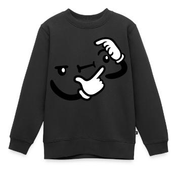 Hand Gesture Thinking - Kids Premium Organic Sweatshirt - black - Front - AI Model Kid Female (0cm)