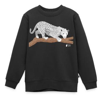 Schneeleopard - Kinder Premium Organic Sweatshirt - Schwarz - Vorne - AI Model Kid Female (0cm)