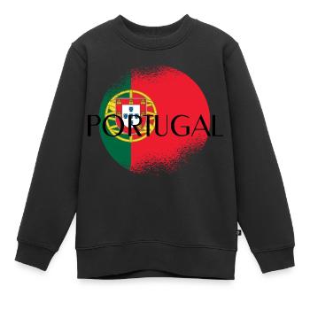 Portugal Fahne - Kinder Premium Organic Sweatshirt - Schwarz - Vorne - AI Model Kid Female (0cm)