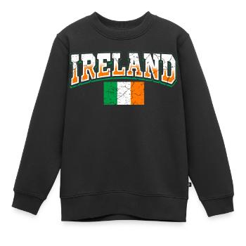 Irlande Fan - Sweat Premium enfant bio - noir - Devant - AI Model Kid Female (0cm)