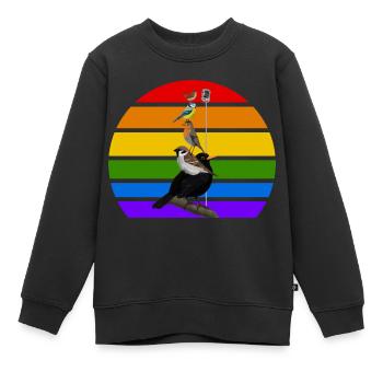 Singvögel Vogel Regenbogen Vielfalt Gartenvogel - Kinder Premium Organic Sweatshirt - Schwarz - Vorne - AI Model Kid Female (0cm)