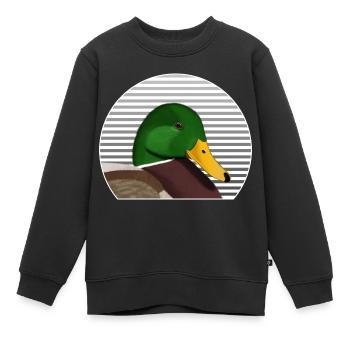 Oiseau stagnant Oiseau Oiseau Observateur des oiseaux - Sweat Premium enfant bio - noir - Devant - AI Model Kid Female (0cm)