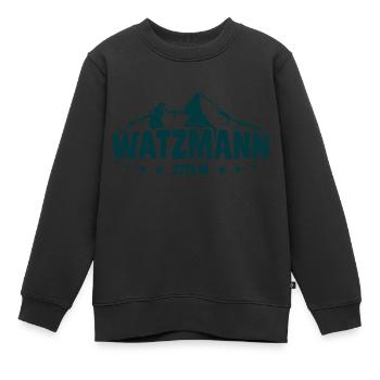 Watzmann 2713m Alpen Bayern Berchtesgaden - Kinder Premium Organic Sweatshirt - Schwarz - Vorne - AI Model Kid Female (0cm)