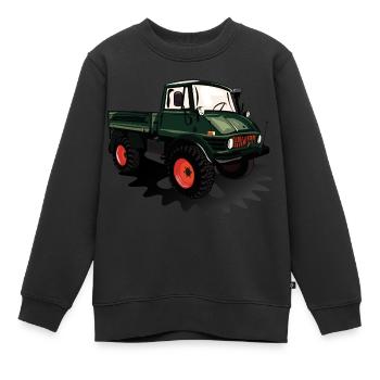 Unimog - Oldtimer - Offroad - Dispositif moteur universel - Sweat Premium enfant bio - noir - Devant - AI Model Kid Female (0cm)