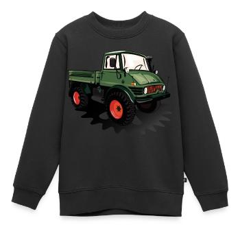 Unimog - Oldtimer - Offroad - Dispositif moteur universel - Sweat Premium enfant bio - noir - Devant - AI Model Kid Female (0cm)
