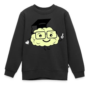 cerveau intelligent 02 - Sweat Premium enfant bio - noir - Devant - AI Model Kid Female (0cm)
