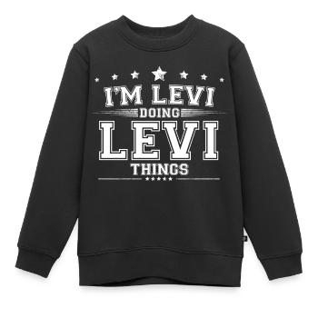 Lévi - Sweat Premium enfant bio - noir - Devant - AI Model Kid Female (0cm)
