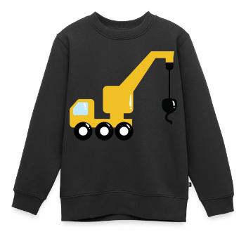Kran - Kinder Premium Organic Sweatshirt - Schwarz - Vorne - AI Model Kid Female (0cm)