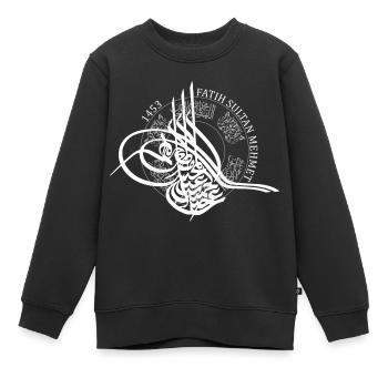 Fatih Sultan Mehmet - Kinder Premium Organic Sweatshirt - Schwarz - Vorne - AI Model Kid Female (0cm)