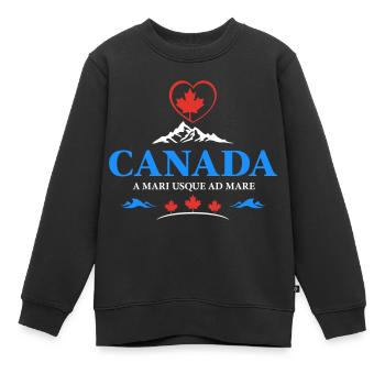 Canada Vancouver Montréal Toronto Maple Leaf Coeur - Sweat Premium enfant bio - noir - Devant - AI Model Kid Female (0cm)