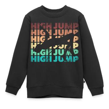 High Jump Jumping Jumper Track and Field High - Kinder Premium Organic Sweatshirt - Schwarz - Vorne - AI Model Kid Female (0cm)