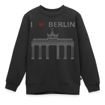 J’adore Berlin ASCII - Sweat Premium enfant bio - noir - Devant - AI Model Kid Female (0cm)