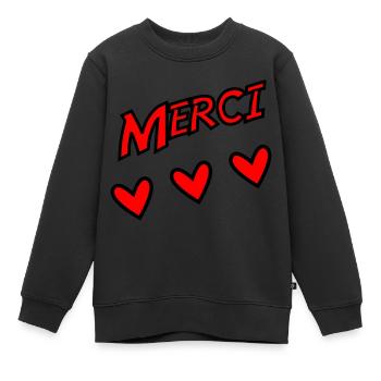 VIELEN DANK. DANKE. VIELEN DANK. JAHRESTAG. GEBURT. - Kinder Premium Organic Sweatshirt - Schwarz - Vorne - AI Model Kid Female (0cm)