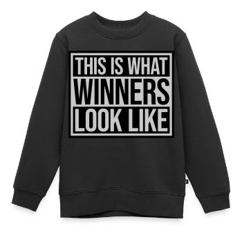 À quoi ressemblent les gagnants - Sweat Premium enfant bio - noir - Devant - AI Model Kid Female (0cm)