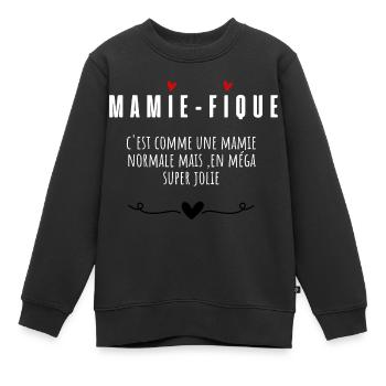 Mamie-fique mamie magnifique - Sweat Premium enfant bio - noir - Devant - AI Model Kid Female (0cm)