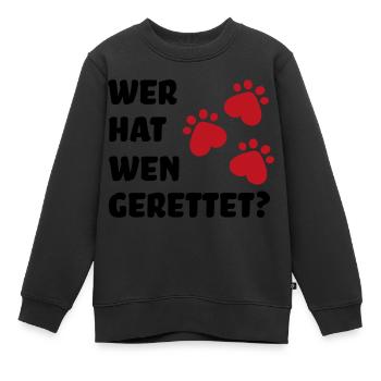 Tierschutz Hund - Kinder Premium Organic Sweatshirt - Schwarz - Vorne - AI Model Kid Female (0cm)
