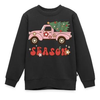 Saison Saison Noël Rétro Chanson de Noël - Sweat Premium enfant bio - noir - Devant - AI Model Kid Female (0cm)