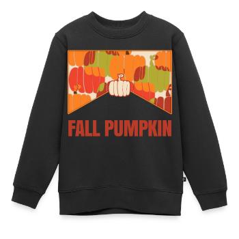 Fall Pumpkin - Kids Premium Organic Sweatshirt - black - Front - AI Model Kid Female (0cm)