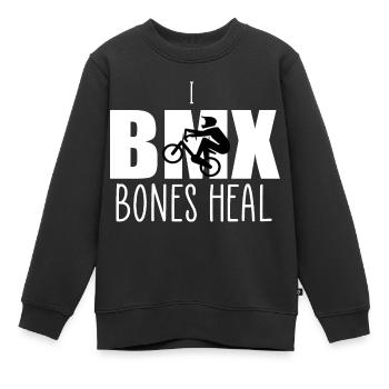 Knochen heilen bmx - Kinder Premium Organic Sweatshirt - Schwarz - Vorne - AI Model Kid Female (0cm)