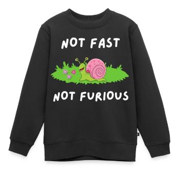 Pas rapide pas en colère - Sweat Premium enfant bio - noir - Devant - AI Model Kid Female (0cm)