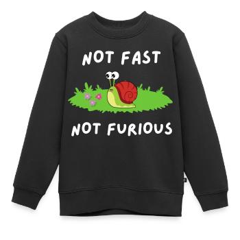 Pas rapide pas en colère - Sweat Premium enfant bio - noir - Devant - AI Model Kid Female (0cm)