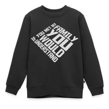 you would understand quote - Kids Premium Organic Sweatshirt - black - Front - AI Model Kid Female (0cm)