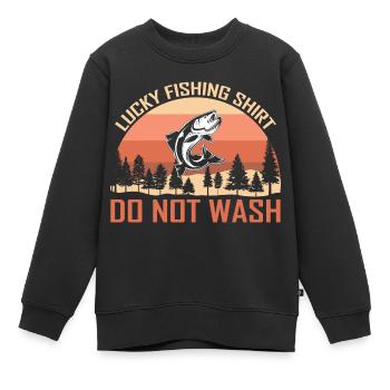 Fischer Fischen Angeln Angel Angler Fische Fisch - Kinder Premium Organic Sweatshirt - Schwarz - Vorne - AI Model Kid Female (0cm)