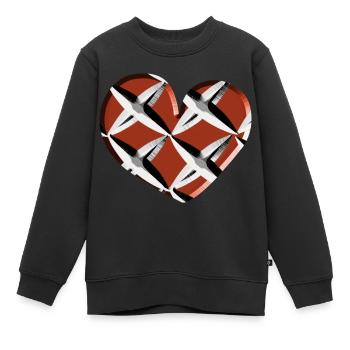 herz symbol rot kreuze gefangen - Kinder Premium Organic Sweatshirt - Schwarz - Vorne - AI Model Kid Female (0cm)
