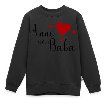 Anne ve Baba - Kinder Premium Organic Sweatshirt - Schwarz - Vorne - AI Model Kid Female (0cm)