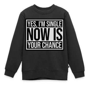 célibataire maintenant votre chance - Sweat Premium enfant bio - noir - Devant - AI Model Kid Female (0cm)