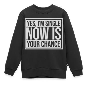 célibataire maintenant votre chance - Sweat Premium enfant bio - noir - Devant - AI Model Kid Female (0cm)