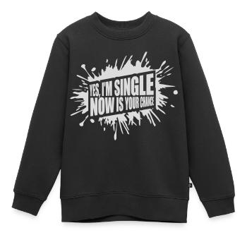 célibataire maintenant votre chance - Sweat Premium enfant bio - noir - Devant - AI Model Kid Female (0cm)
