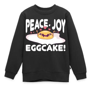 Peace, joy, eggcake! - Denglish Proverbs Denglisch - Kids Premium Organic Sweatshirt - black - Front - AI Model Kid Female (0cm)