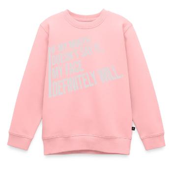Mon visage le fera certainement - Sweat Premium enfant bio - rose - Devant - AI Model Kid Female (0cm)