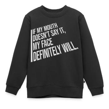 Mon visage le fera certainement - Sweat Premium enfant bio - noir - Devant - AI Model Kid Female (0cm)