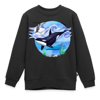 Orcajagd in der Antarktis - Kinder Premium Organic Sweatshirt - Schwarz - Vorne - AI Model Kid Female (0cm)