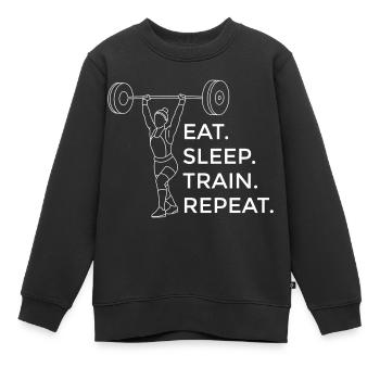 Krafttraining Fitness Muskel Bodybuilder Sportler - Kinder Premium Organic Sweatshirt - Schwarz - Vorne - AI Model Kid Female (0cm)