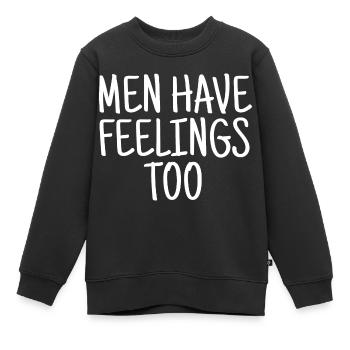 Les hommes ont aussi des sentiments - Sweat Premium enfant bio - noir - Devant - AI Model Kid Female (0cm)