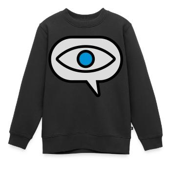 Auge Sehen Comic Sprechblase - Kinder Premium Organic Sweatshirt - Schwarz - Vorne - AI Model Kid Female (0cm)