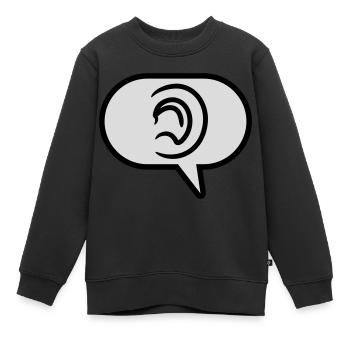 Entendre une bulle de discours de symbole simple - Sweat Premium enfant bio - noir - Devant - AI Model Kid Female (0cm)