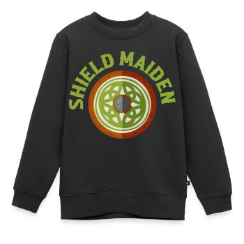 Shield Maiden Viking Norse - Kinder Premium Organic Sweatshirt - Schwarz - Vorne - AI Model Kid Female (0cm)