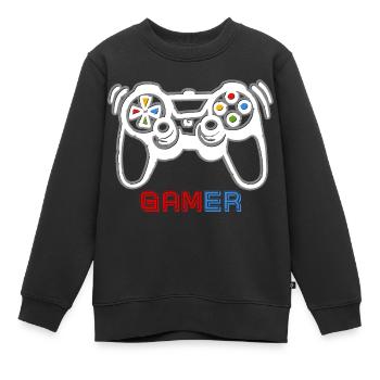 Spielkonsolen-Spieler - Kinder Premium Organic Sweatshirt - Schwarz - Vorne - AI Model Kid Female (0cm)