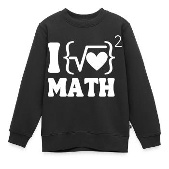 J’adore math white edition - Sweat Premium enfant bio - noir - Devant - AI Model Kid Female (0cm)