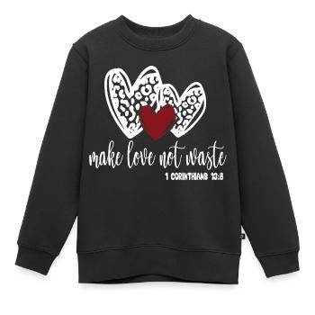 Make Love Not Waste - Kinder Premium Organic Sweatshirt - Schwarz - Vorne - AI Model Kid Female (0cm)