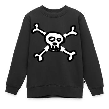 pirate skull - Sweat Premium enfant bio - noir - Devant - AI Model Kid Female (0cm)