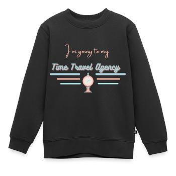 Zeitreise - Kinder Premium Organic Sweatshirt - Schwarz - Vorne - AI Model Kid Female (0cm)
